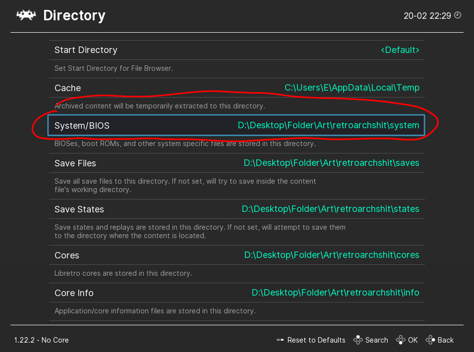 Set path of System/BIOS